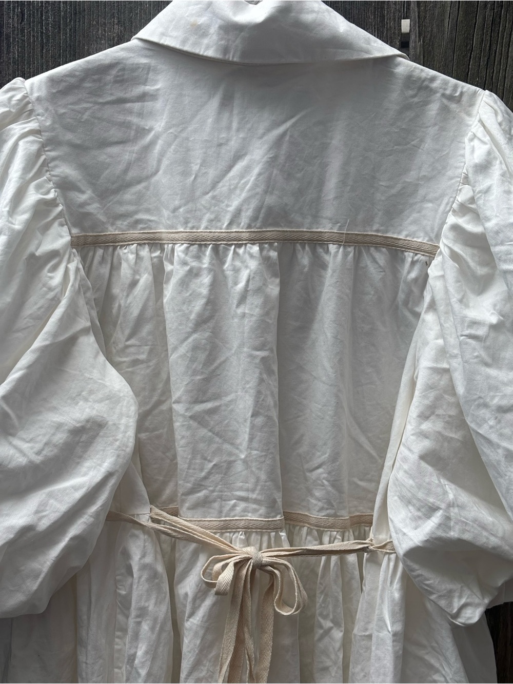 TALULAH Cream Tiered Mini Dress with Puff Sleeves - Picture 8 of 11